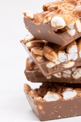 Chocolate with rice isolated above white background