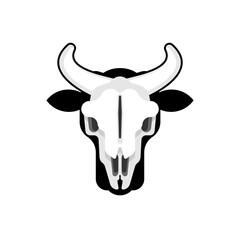 Bull skull isolated. Cow skeleton head. vector illustration