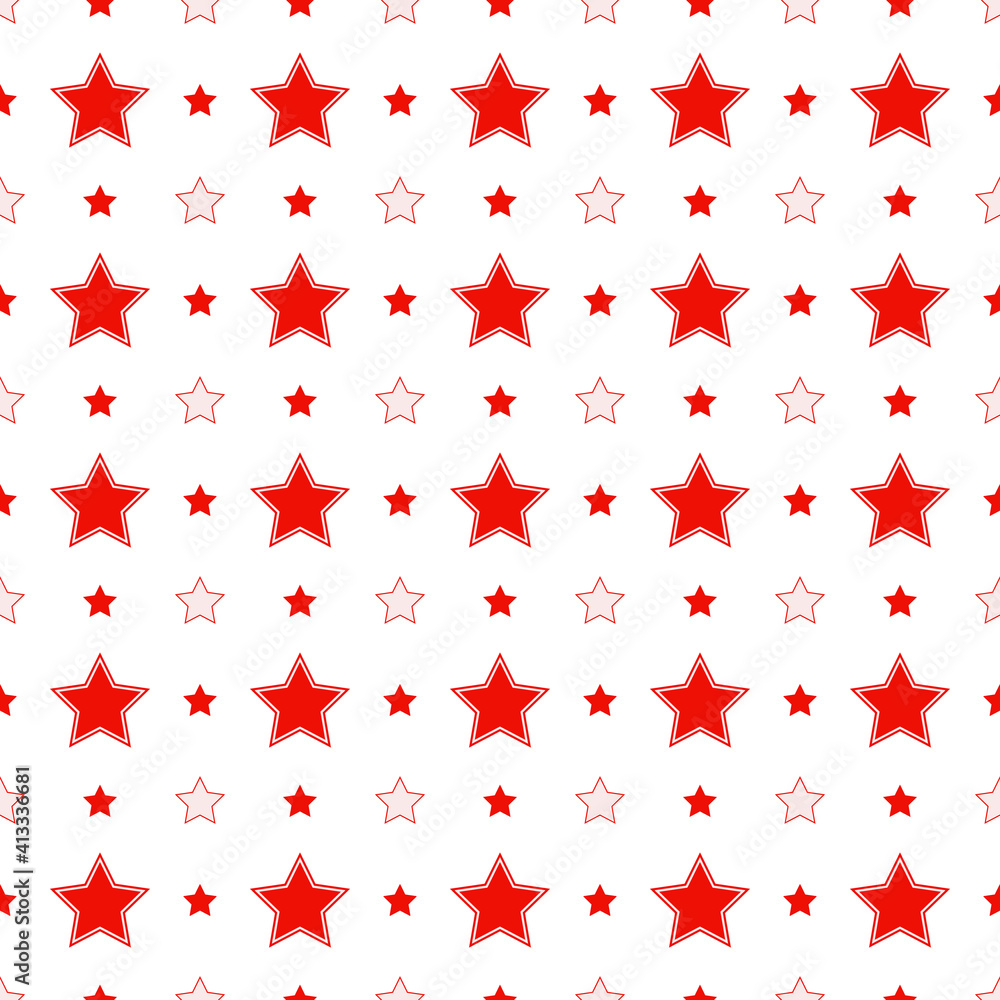 Poster Red stars pattern. Vector stars pattern. Four types stars pattern.