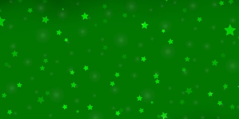 Light Green vector layout with bright stars.