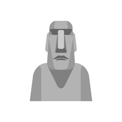 Easter Island idol isolated. Moai ancient statues. vector illustration