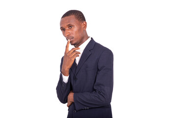 adult businessman is thinking.