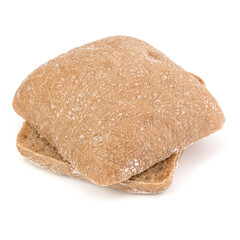 sliced Ciabatta bread isolated on white background cut out