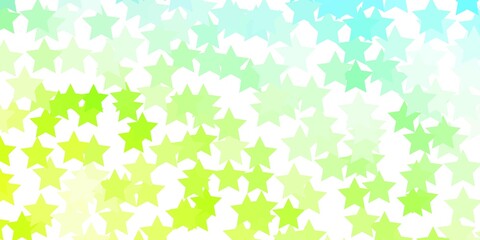 Light Blue, Green vector texture with beautiful stars.