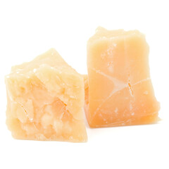 shredded parmesan cheese isolated on white background cutout