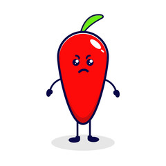 Obraz premium Chili angry cute character illustration