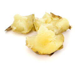 boiled peeled potatoes isolated on white background cutout
