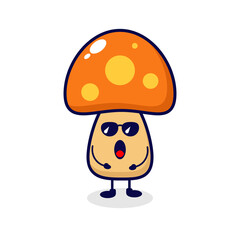 Mushrooms cool cute character illustration