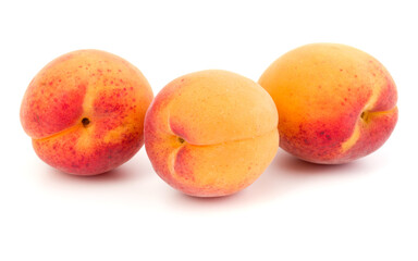 A bunch of apricot fruit isolated on white background cutout