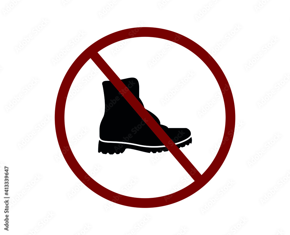 Poster no boot vector icon. editable stroke. linear symbol for use on web and mobile apps, logo, print medi