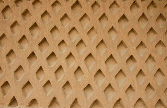 Beautiful carvings at the ancient ruins of Chan Chan, Trujillo, Peru