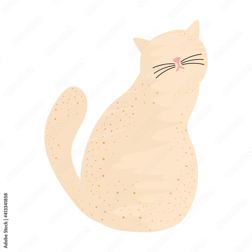 Wall mural cute little cat mascot character vector illustration design