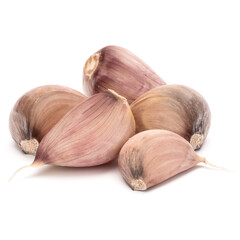 garlic cloves isolated on white background cutout