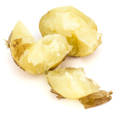 boiled peeled potatoes isolated on white background cutout