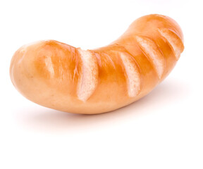 One Roasted sausage isolated on white background cutout