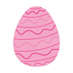 easter egg with a pink color and red lines