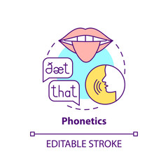 Phonetics concept icon. Language learning category idea thin line illustration. Physical speech properties study. Speech sounds production. Vector isolated outline RGB color drawing. Editable stroke