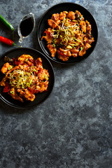 Spicy garlic fried chicken (Kkanpunggi)