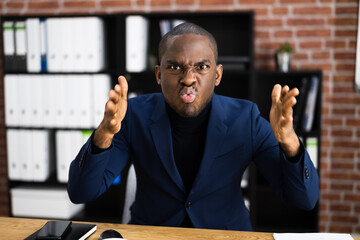 Angry African American Business Man Bully