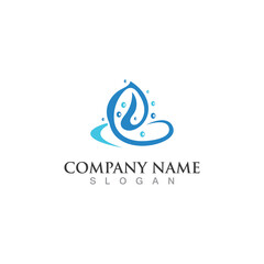 Droplet water creative simple vector logo design template