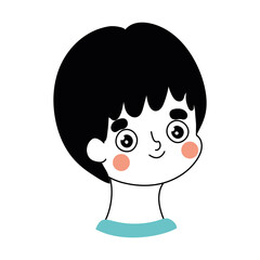 man with a black hair on a white background