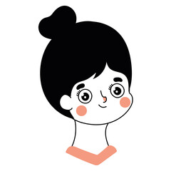teen woman on a white background