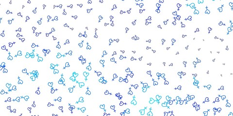 Light BLUE vector pattern with feminism elements.