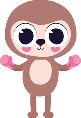 cute sloth with box gloves