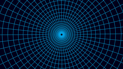 Fototapeta premium Wireframe abstract tunnel. Abstract science of wormholes. 3D tunnel mesh. Mesh texture