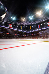 Empty hockey arena in 3d render background © Ast 