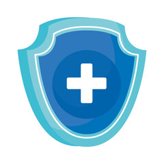 shield with medical cross icon vector illustration design