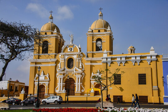 The Trujillo Cathedral in the Plaza de Armas, Trujillo, Peru