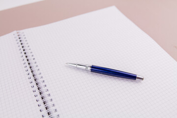 beautiful pen on a4 notebook for study or work