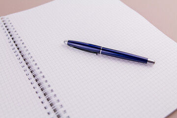 beautiful pen on a4 notebook for study or work