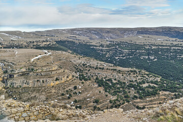 Ares, Valencia, Spain: 01.23.2021; The beauty winter in mountains