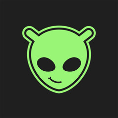 Flat alien face icon