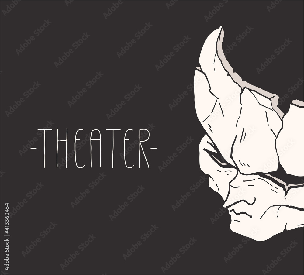 Sticker Vintage theater mask design