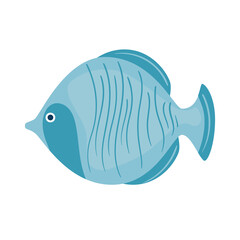 blue fish wild sealife icon vector illustration design