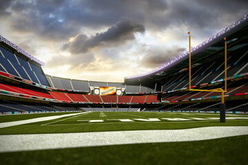 Empty American football soccer stadium
