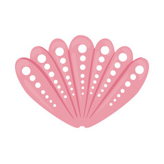 pink shell sea life animal icon vector illustration design