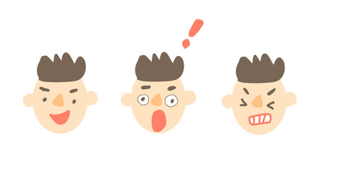 いろんな表情の顔3個セット