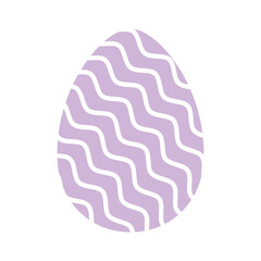easter egg with a purple color and white lines