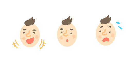 いろんな表情の顔3個セット