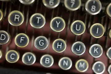 Close up Photograph of Vintage Typewriter Keys