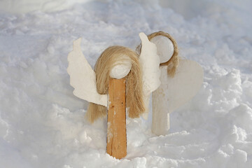 angels waking in the snow