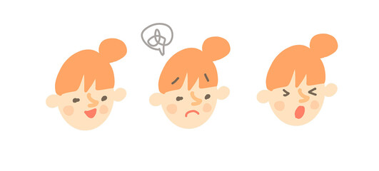 いろんな表情の顔3個セット