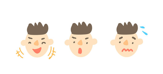 いろんな表情の顔3個セット
