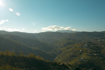 mountains and clouds