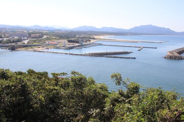 芦屋町の魚見展望台から見た芦屋港
