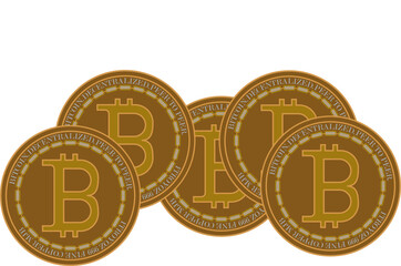 gold bitcoin money isolated on white